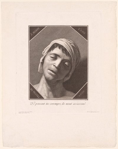 Marat sellaisena kuin hän oli kuolinhetkellä tekijältä Jacques Louis Copia