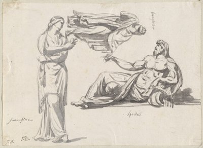 Joen jumala ja kaksi klassista veistosta tekijältä Jacques Louis David