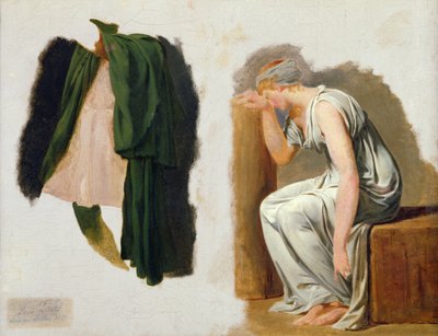 Vihreä toga ja Camille, opiskelu "Horatien vala" tekijältä Jacques Louis David