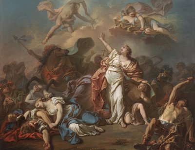 Apollo ja Diana hyökkäävät Nioben lapsia vastaan tekijältä Jacques Louis David