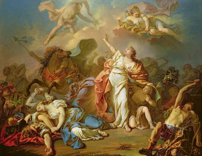 Apollo ja Diana hyökkäävät Nioben lasten kimppuun tekijältä Jacques Louis David
