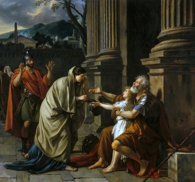 Belisarius almua kerjäämässä, 1781. tekijältä Jacques Louis David
