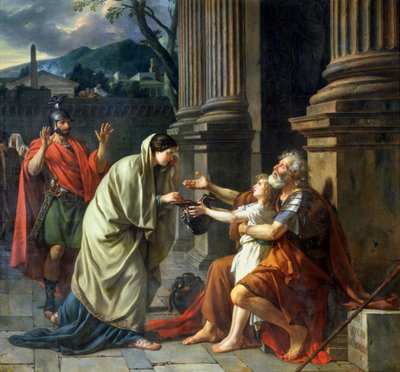 Belisarius almua kerjäämässä, 1781 tekijältä Jacques Louis David