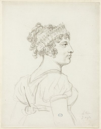 Caroline Bonaparten, prinsessa Muratin, Napolin kuningattaren rintakuva tekijältä Jacques Louis David