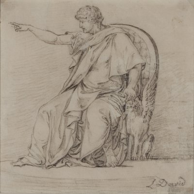 Draped figuuri, 1700-luvun loppu (kynä paperille) tekijältä Jacques Louis David