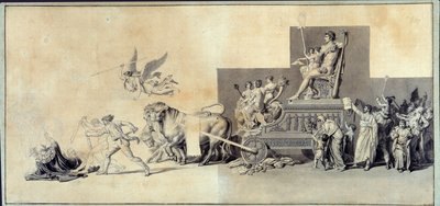 Le triumphe du peuple francais Jacques Louis Davidin (1748-1825) johtajan piirustus a la mine de 1793 Paris, Musee Carnavalet tekijältä Jacques Louis David