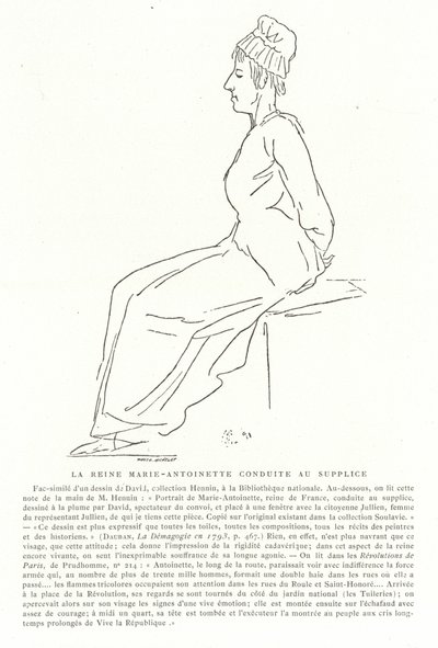 Marie Antoinette matkalla teloitukseen, 16. lokakuuta 1793 tekijältä Jacques Louis David