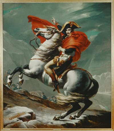 Napoleon ylittää Saint Bernhardin solan, yksi viidestä versiosta (öljy kankaalle). tekijältä Jacques Louis David
