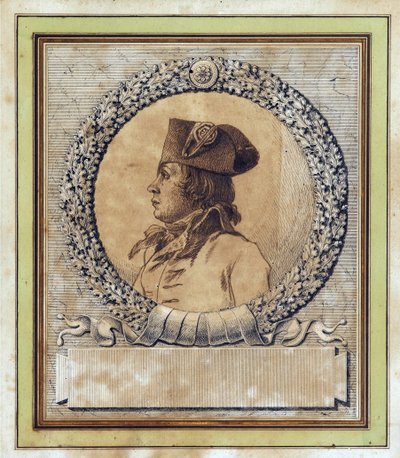Philippe Francois Joseph Le Bas - Muotokuva Philippe-Francois-Joseph Le Basista (1764-1794), kirjoittanut Jacques Louis David (1748-1825), n. 1793 - Kynä, sivellin, intialainen muste paperille, D 15.2 - Yksityiskokoelma tekijältä Jacques Louis David