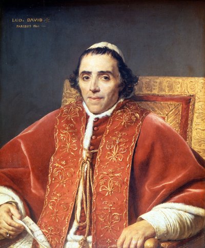Pius VII (1742 - 1823). Jacques Louis Davidin (1748-1825) maalaus. Louvren taidemuseo. Pariisi tekijältä Jacques Louis David
