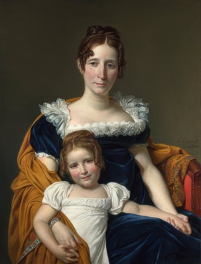 Kreivitär Vilain XIIIII:n muotokuva tyttärensä kanssa. 1816 tekijältä Jacques Louis David