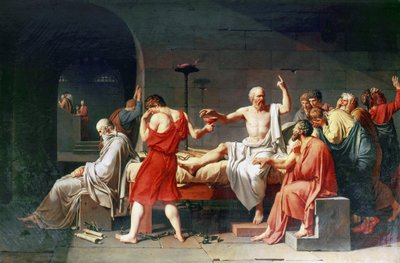 Sokrateen kuolema, 4. vuosisadalla eKr., 1787 tekijältä Jacques Louis David