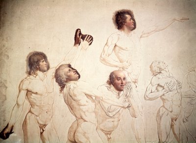 Tenniskentän vala keskeneräinen, yksityiskohta, 1791-1792 tekijältä Jacques Louis David