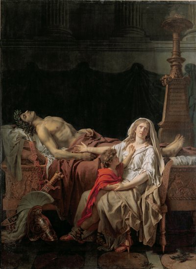 Andromachen kipu, 1783 tekijältä Jacques Louis David