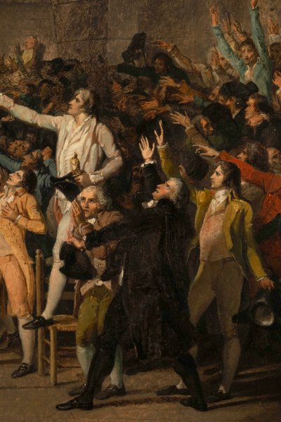 Tenniskentän vala, 20. kesäkuuta 1789, yksityiskohta tekijältä Jacques Louis David