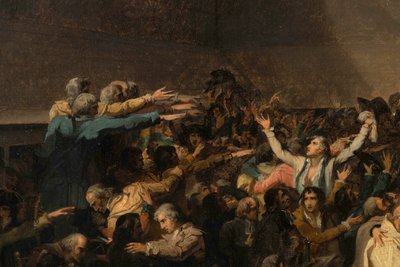 Tenniskentän vala, 20. kesäkuuta 1789, yksityiskohta tekijältä Jacques Louis David