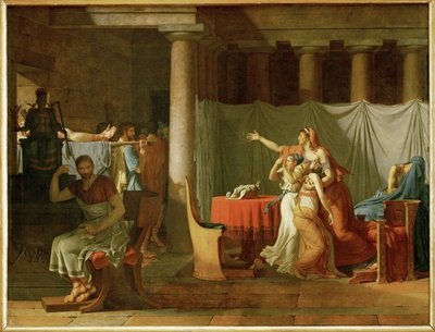 Likaattorit tuovat Brutukselle hänen kuolleiden poikiensa ruumiit ... tekijältä Jacques Louis David