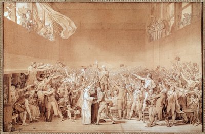 Tenniskentän vala (valmistelupiirros tekijältä Jacques Louis David