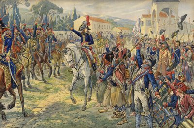 Napoleon Bonaparte saapuessaan miehitetylle Nizzan kaupunkiin tekijältä Jacques Marie Gaston Onfray de Breville (Job)