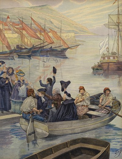 Nuori Napoleon Bonaparte lähtee Korsikasta tekijältä Jacques Marie Gaston Onfray de Breville (Job)