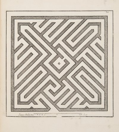 Design for Parterre, Theater des Plans et Jardinages, pub.1652 (kaiverrus) tekijältä Jacques Mollet