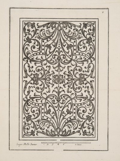 Design for Parterre, Theater des Plans et Jardinages, pub.1652 (kaiverrus) tekijältä Jacques Mollet