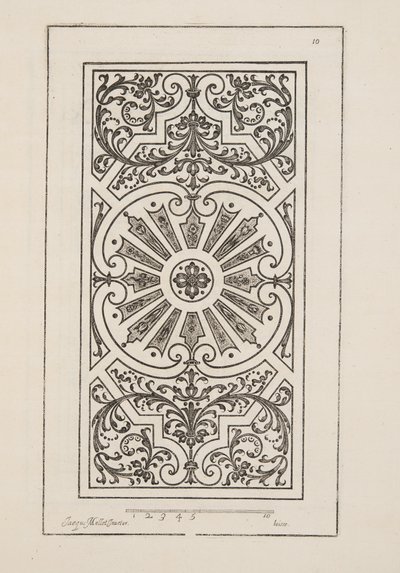 Design for Parterre, Theater des Plans et Jardinages, pub.1652 (kaiverrus) tekijältä Jacques Mollet