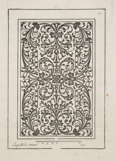 Design for Parterre, Theater des Plans et Jardinages, pub.1652 (kaiverrus) tekijältä Jacques Mollet