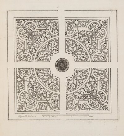 Design for Parterre, Theater des Plans et Jardinages, pub.1652 (kaiverrus) tekijältä Jacques Mollet