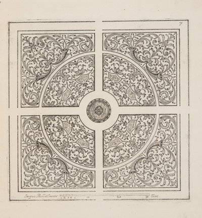 Design for Parterre, Theater des Plans et Jardinages, pub.1652 (kaiverrus) tekijältä Jacques Mollet