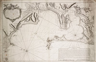 Cádizinlahden hydrografinen kartta tekijältä Jacques Nicolas Bellin