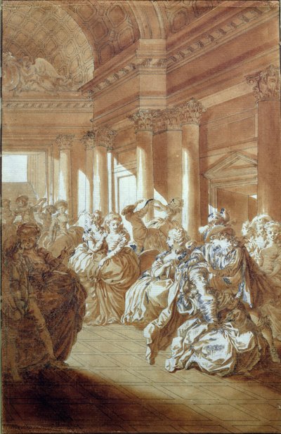 "Hän palauttaa sinut puhtaana ja siveänä miehellesi", kohtaus Pierre-Augustin Caron de Beaumarchaisin (1732-99) 1785 Figaron häät IV näytöksestä tekijältä Jacques Philippe Joseph de Saint Quentin