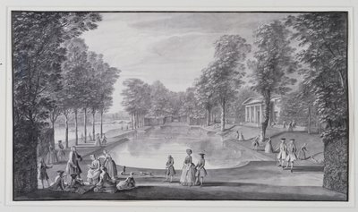 Joenvarsiallas, Lord Burlingtonin Chiswick Villa (kynä ja muste pesulla paperille) tekijältä Jacques Rigaud