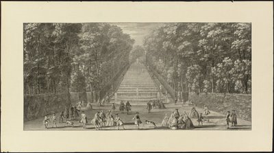 Vue de la Grande Cascade dans les jardins de Marly (musta liitu, tussi ja musta muste, harmaa pesu) tekijältä Jacques Rigaud