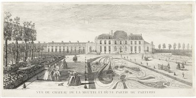 Näkymä Château de la Muetten linnalle ja osaan puutarhaparterria tekijältä Jacques Rigaud