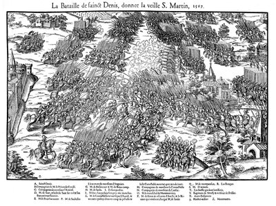 Batalla de Saint Denis, guerres religioses franceses, 10 de novembre de 1567 1570 finlandès tekijältä Jacques Tortorel