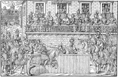 Turnaus, jossa Henri II haavoittuu kuolettavasti, 1559 tekijältä Jacques Tortorel