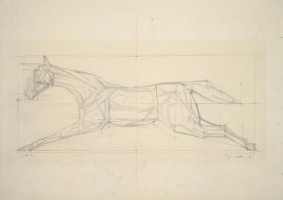 Jockey Series, nro 2 (hevonen sivulta katsottuna) tekijältä Jacques Villon