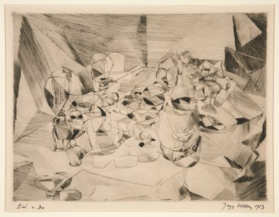 La table servie (The Set Table) tekijältä Jacques Villon