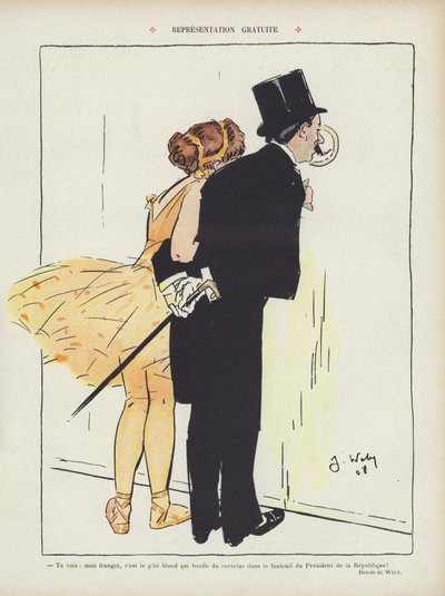 Le Rire -lehden kuvitus (värilitro) tekijältä Jacques Wely