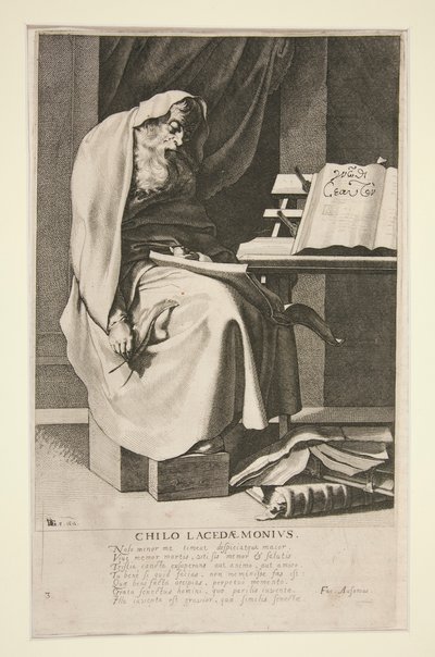 Chilo Lacedaemonius, número 3 de la sèrie The Seven Wise Men of Greecefinnish tekijältä Jacques de Gheyn III