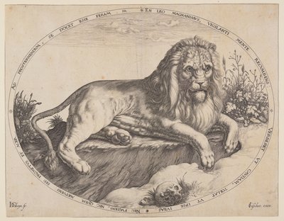 Den Grooten Leeuw (Suuri leijona). tekijältä Jacques de Gheyn II