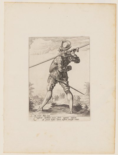 Keisari Rudolf II:n henkivartioston upseerit ja sotilaat -nimikkeestä "Pikeman". tekijältä Jacques de Gheyn II