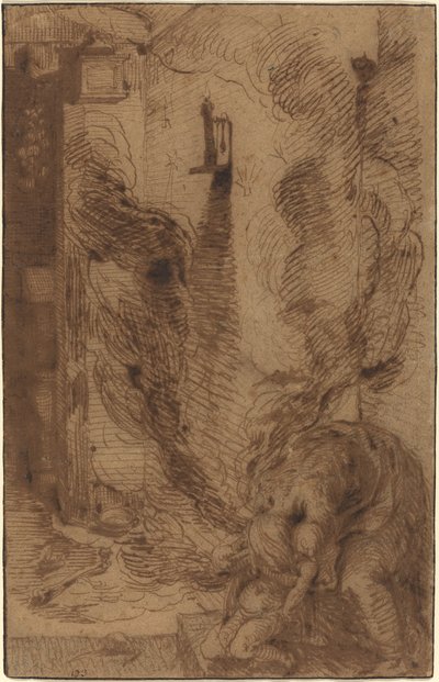 Noituuskohtaus vampyyrin kanssa [recto] tekijältä Jacques de Gheyn II