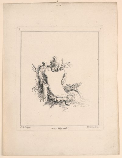 Escutcheon, "Recueil Nouveau de Differens Cartouche" tekijältä Jacques de Lajoüe