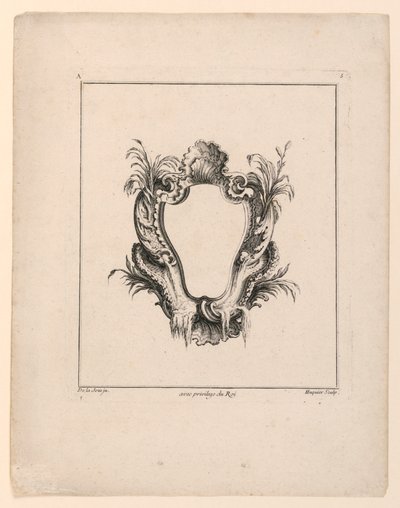 Escutcheon, "Recueil Nouveau de Differens Cartouche" tekijältä Jacques de Lajoüe