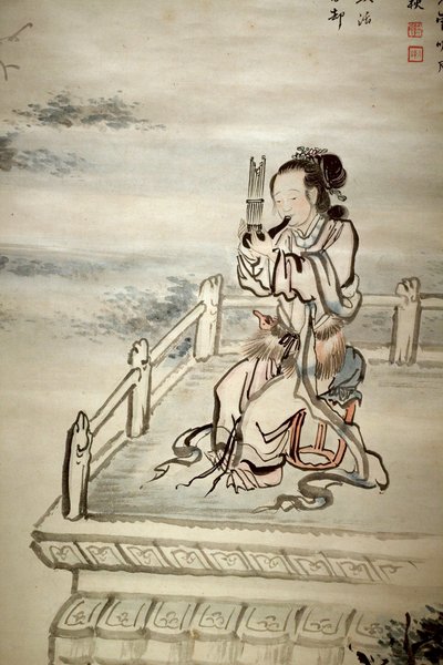 Maalattu hahmo, muusikko. Muste paperille kirjoittanut Yi Jaegwan (1783-1837), taiteen ydin 1800-luvulta. Korean kansallismuseo, Soul (Etelä-Korea). tekijältä Jaegwan Yi