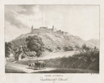 Ala-Itävalta, benediktiiniläisluostari Gottereichissa, 1819. tekijältä Jakob Alt