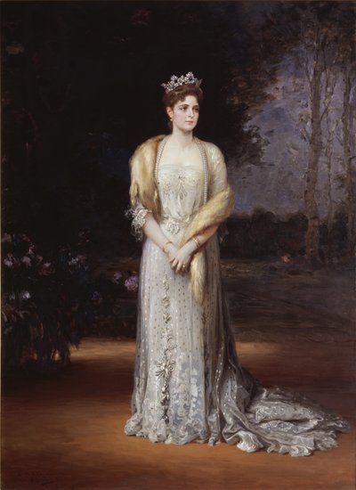 Venäjän keisarinna Aleksandra Fjodorovnan muotokuva 1872-1918, tsaari Nikolai II:n vaimo, 1914 tekijältä Jakov Jakovlevich Veber