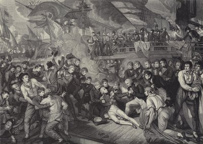 Admiral Lord Nelsonin kuolema Trafalgarin taistelussa tekijältä James (after) Heath